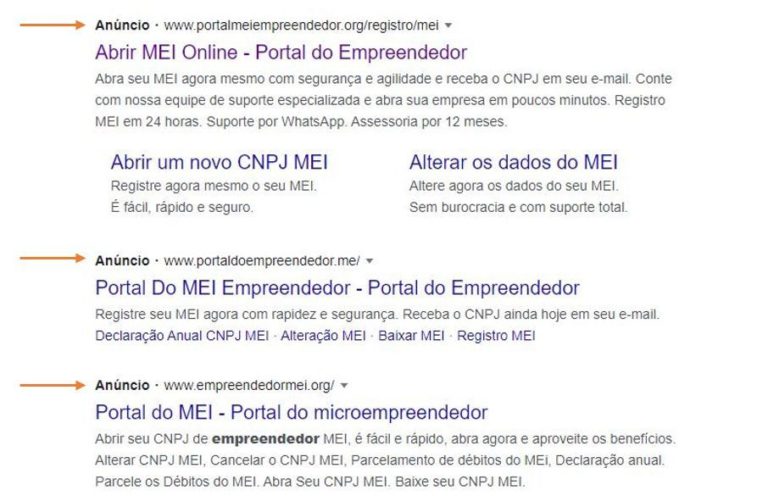 MEI: saiba identificar quando o link para abrir CNPJ MEI é um anúncio